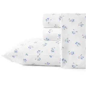 - Full Sheets, Cotton Percale Bedding Set, Crisp & Cool Home Decor (Blue Sketc