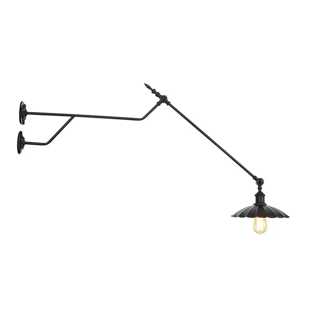 1-Light Metal Matte Black Sconce Lamp - Industrial Wall Mounted Lighting for Indoor Spaces