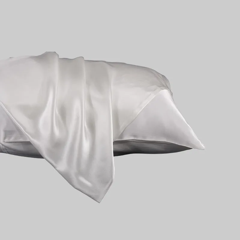 100% mulberry silk pillowcase 19 momme - White - Dropshipping