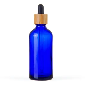 100ml Cobalt Blue Glass Bottle with Bamboo Dropper