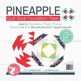 12" Pineapple Quilt Block Foundation Paper Piecing Pad