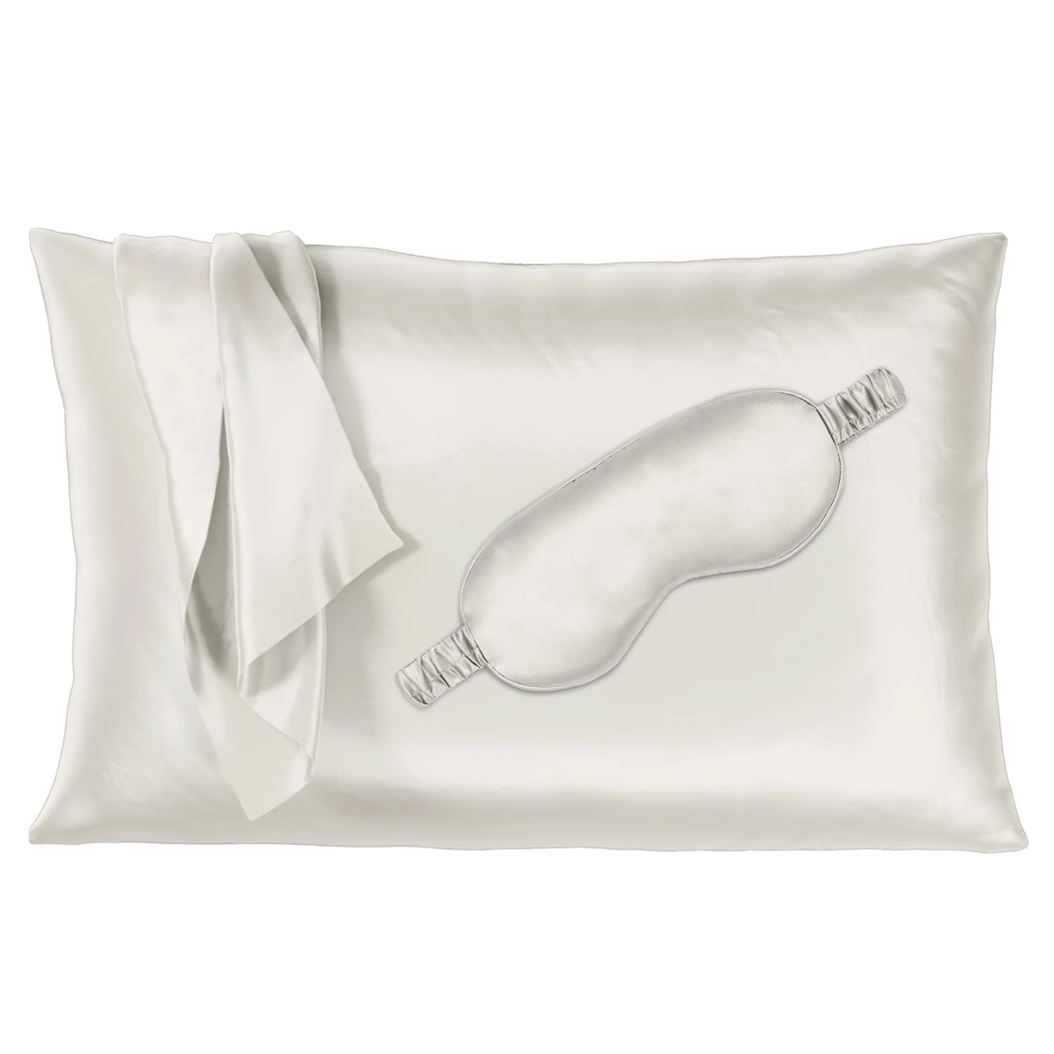 22 Momme Silk Pillowcase & Sleep Mask Gift Set - Ivory