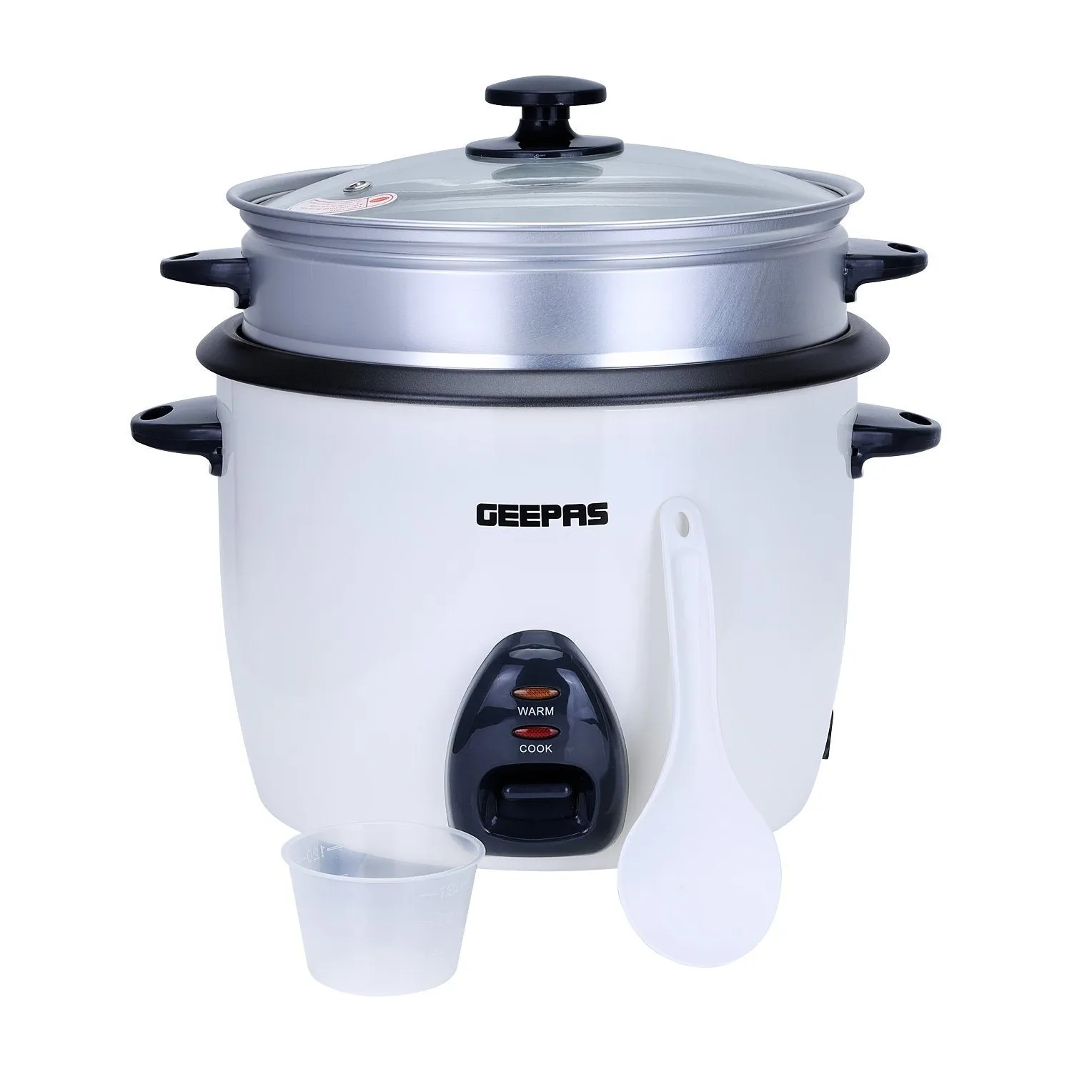 2.2L White Electric Rice Cooker With Steamer