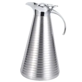 2L Stainless Steel Thermal Coffee Carafe Double Walled Vacuum Flask Insulation Pot with V-Shaped Spout,Prevent Water Splattering, and Use More Safely.