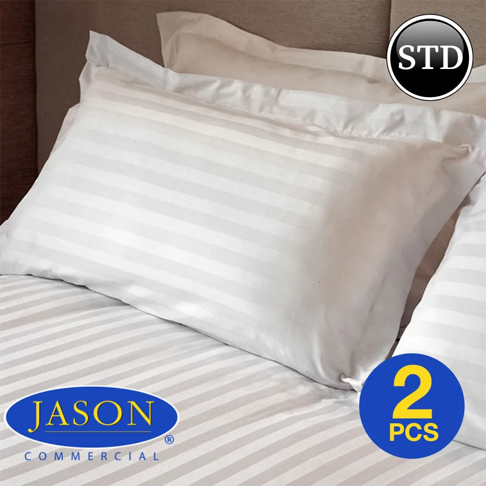 2pc Pack Jason White Satin Pillowcases - Standard Tailored