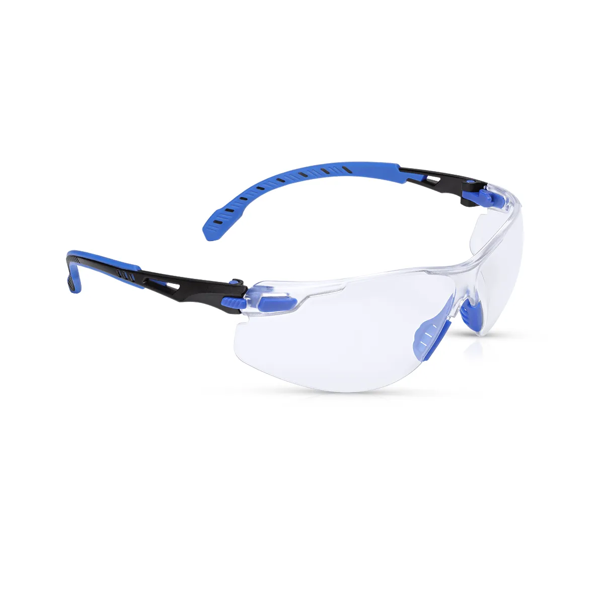 3M Solus 1000 Series Safety Glass with Clear Scotchgard Anti-Fog Lens and Black/Blue Frame, S1101SGAF, 1 Pair