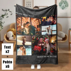 4FunGift® Custom 6 Photos Blanket for Family or Couple Gift