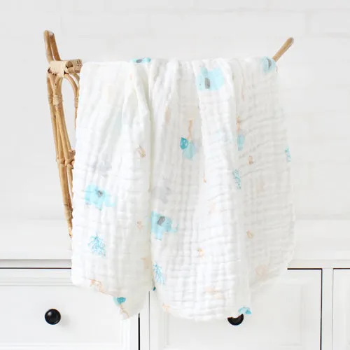 6 Layers Bamboo Cotton Baby Receiving Blanket Infant Kids Swaddle Wrap