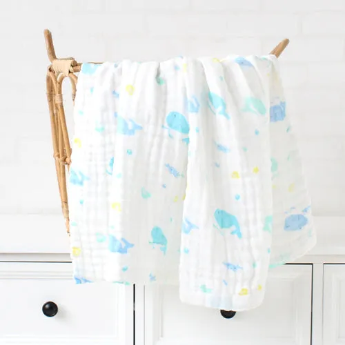 6 Layers Bamboo Cotton Baby Receiving Blanket Infant Kids Swaddle Wrap