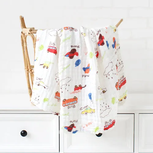 6 Layers Bamboo Cotton Baby Receiving Blanket Infant Kids Swaddle Wrap