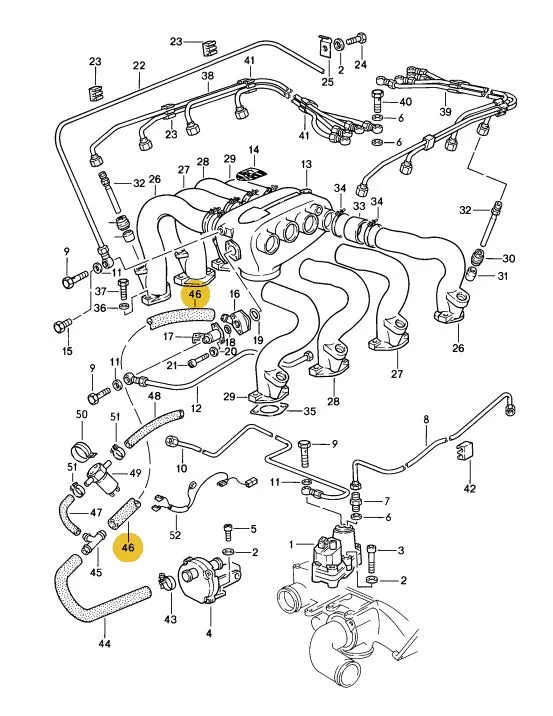 928 110 179 02 - Vacuum Hose - TB to 3 Way Plastic Connector (Was 01)