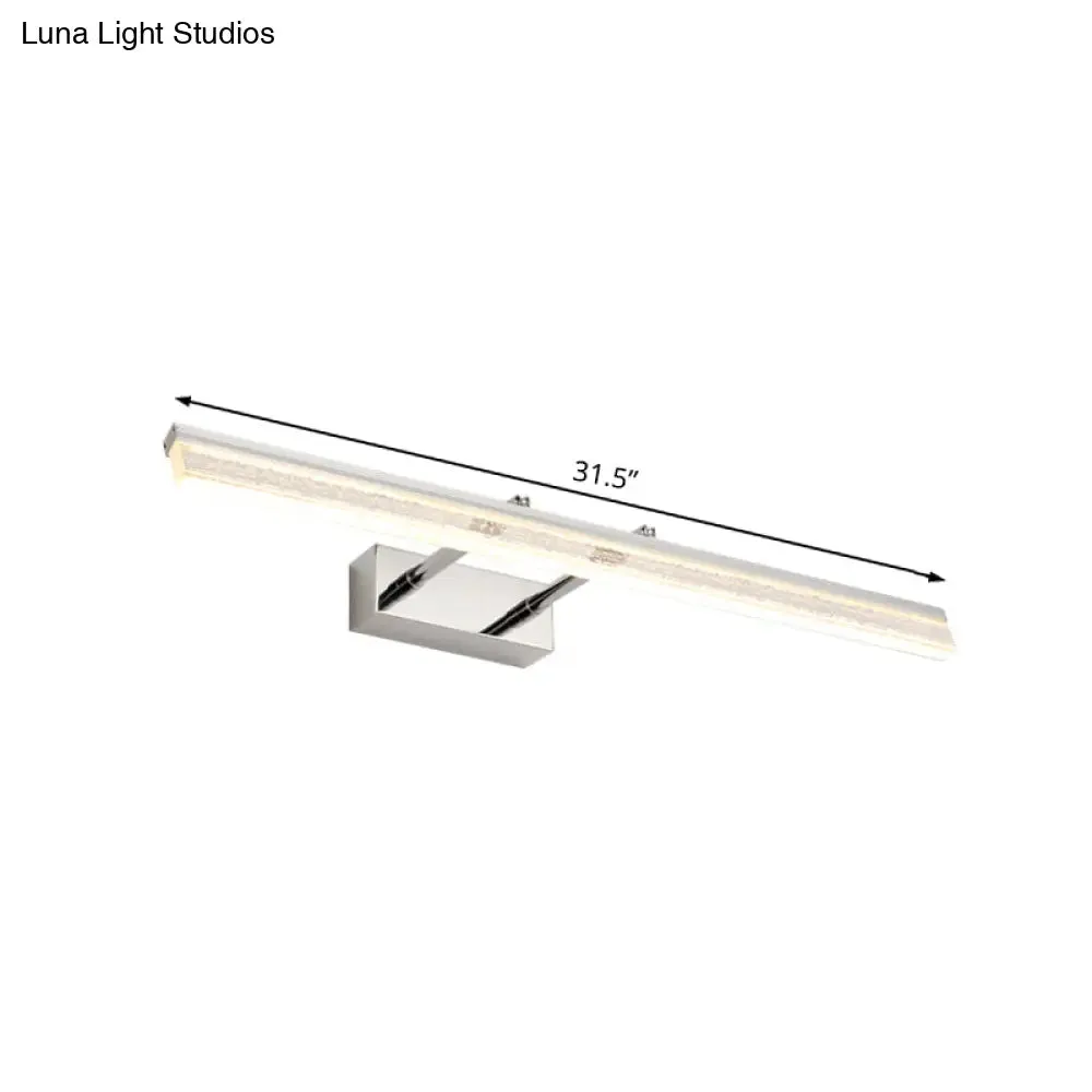 Adjustable Chrome Crystal Linear Wall Light for Bathroom Vanity - 16"/23.5"/31.5" Wide - Warm/White Light