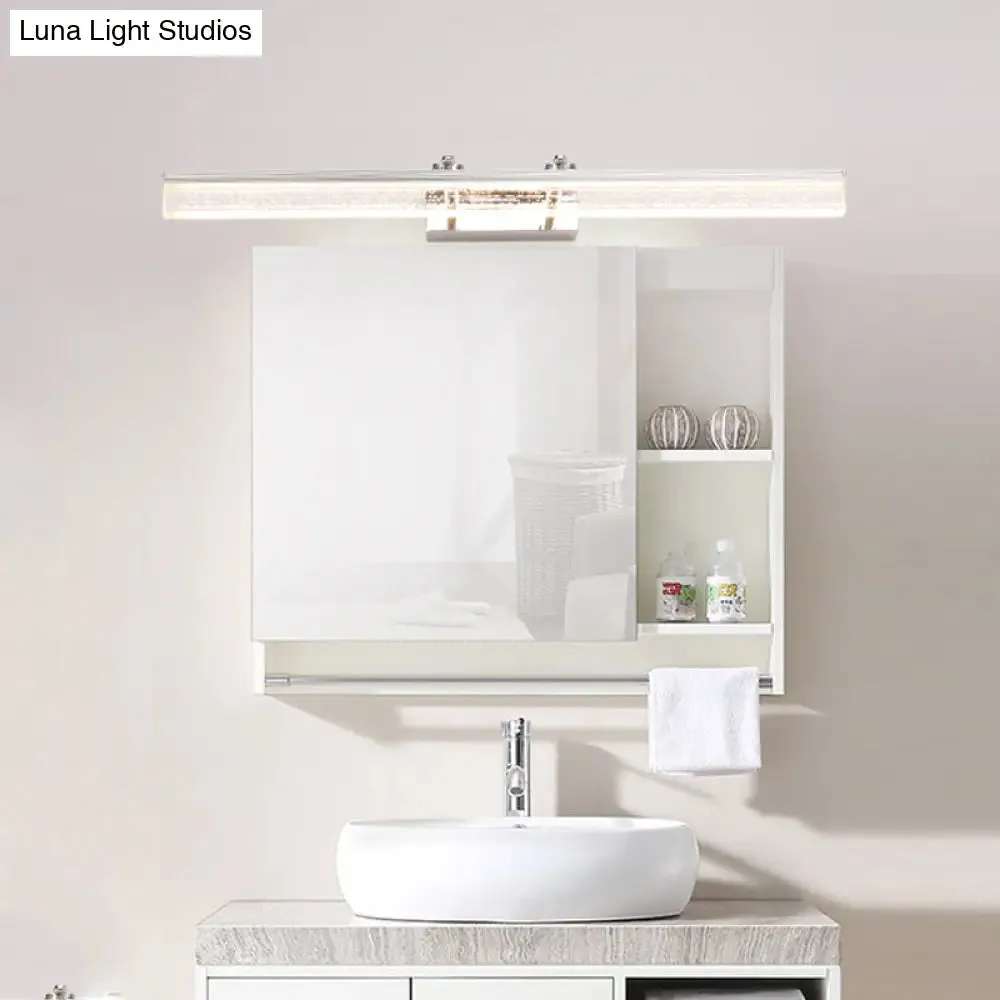 Adjustable Chrome Crystal Linear Wall Light for Bathroom Vanity - 16"/23.5"/31.5" Wide - Warm/White Light