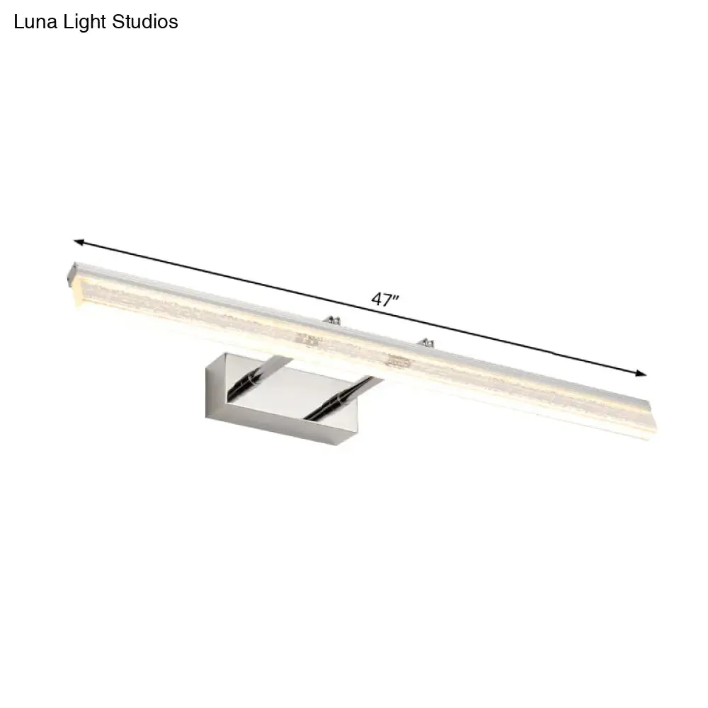 Adjustable Chrome Crystal Linear Wall Light for Bathroom Vanity - 16"/23.5"/31.5" Wide - Warm/White Light