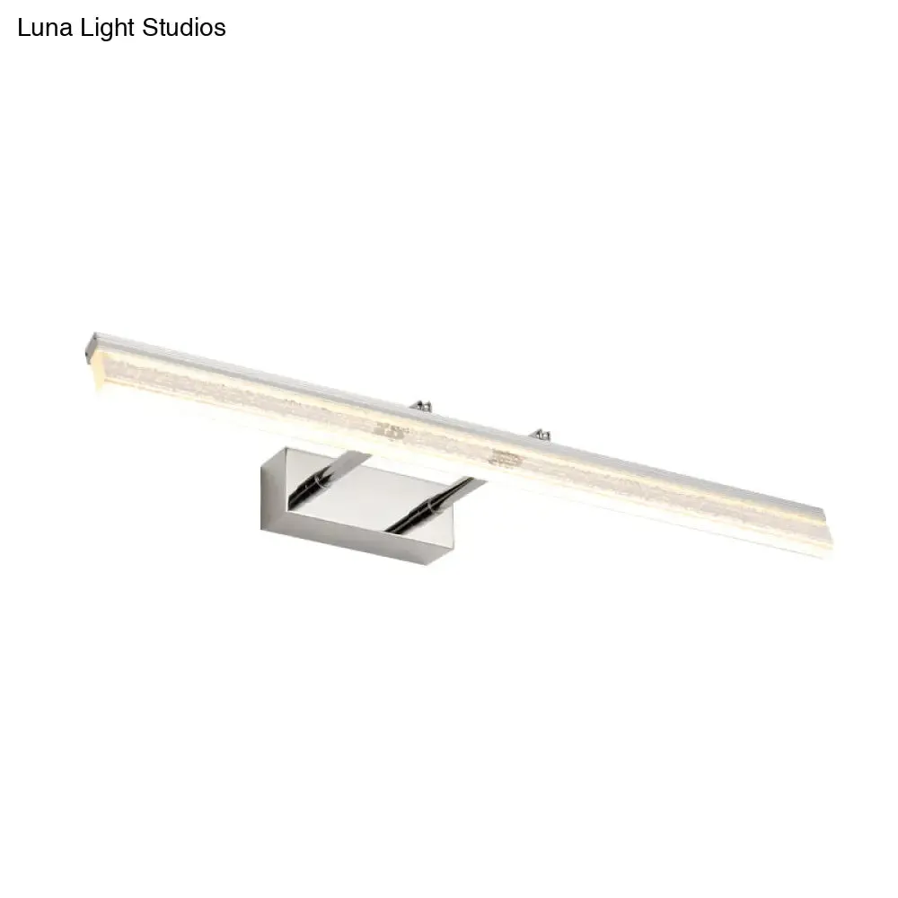 Adjustable Chrome Crystal Linear Wall Light for Bathroom Vanity - 16"/23.5"/31.5" Wide - Warm/White Light