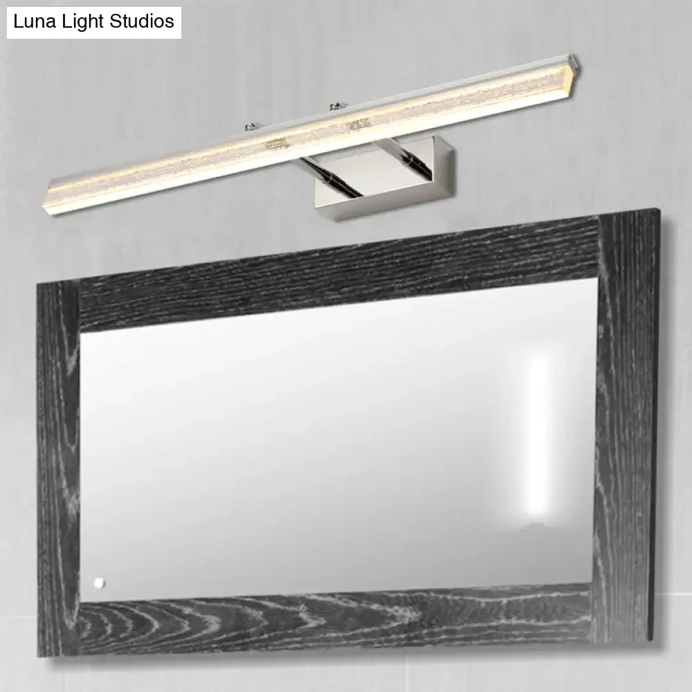 Adjustable Chrome Crystal Linear Wall Light for Bathroom Vanity - 16"/23.5"/31.5" Wide - Warm/White Light