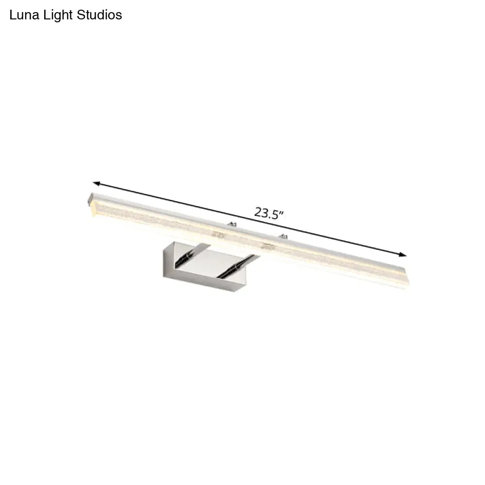 Adjustable Chrome Crystal Linear Wall Light for Bathroom Vanity - 16"/23.5"/31.5" Wide - Warm/White Light