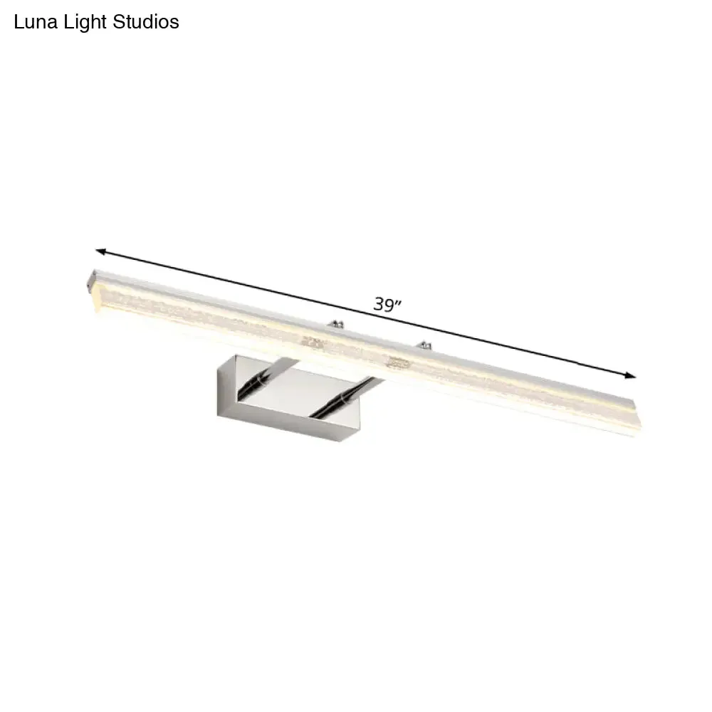 Adjustable Chrome Crystal Linear Wall Light for Bathroom Vanity - 16"/23.5"/31.5" Wide - Warm/White Light