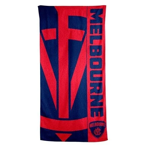 AFL Beach Towel - Melbourne Demons - Bath - Team Logo - 150cm x 75cm