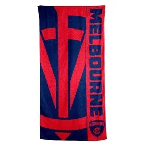 AFL Beach Towel - Melbourne Demons - Bath - Team Logo - 150cm x 75cm