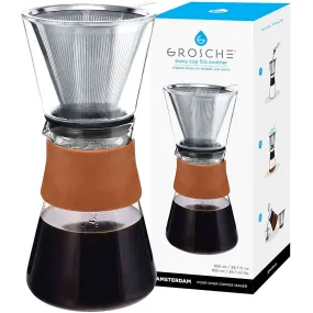 AMSTERDAM Glass Pour Over Coffee Maker, Coffee Carafe, Reusable Coffee Filter - 28.7 fl oz / 850mL