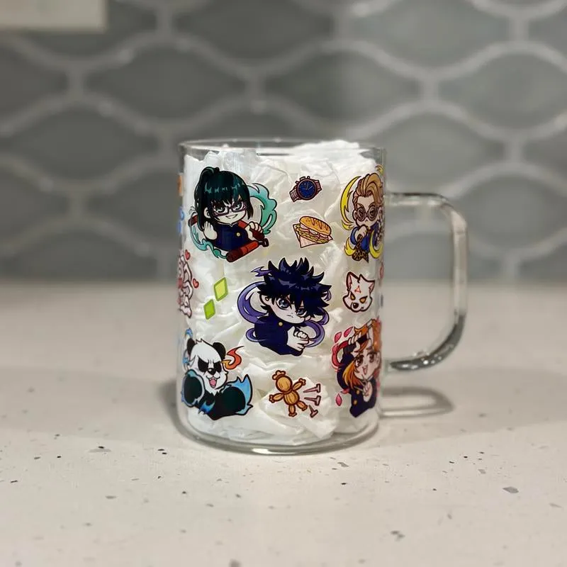 Anime Glass Mug with Straw - Battle Sorcerers