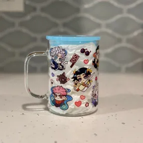 Anime Glass Mug with Straw - Battle Sorcerers