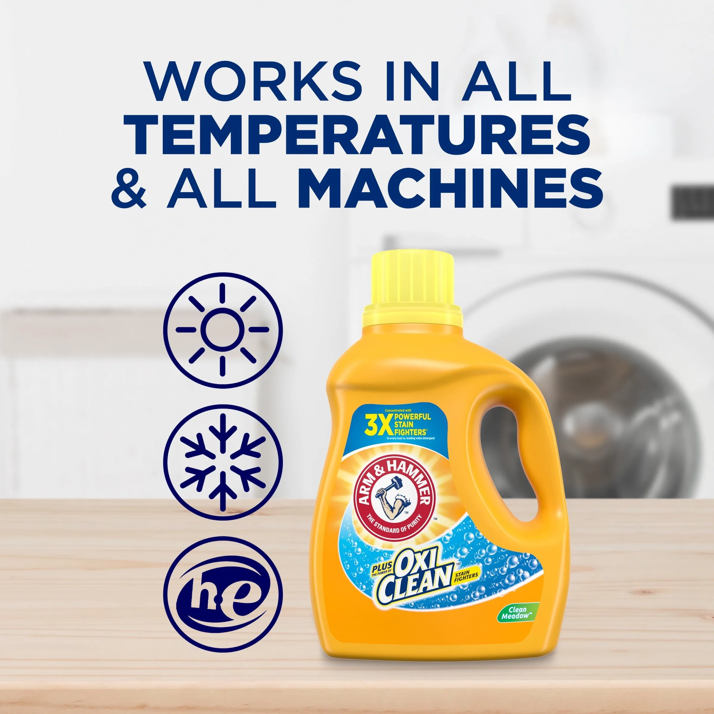 Arm & Hammer Plus OxiClean Clean Meadow, 77 Loads Liquid Laundry Detergent, 100.5 fl oz