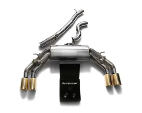 ARMYTRIX Stainless Steel Valvetronic Catback Exhaust System Quad Gold Tips Audi TTS Quattro MK3 8S 2.0 TFSI 2015-2021