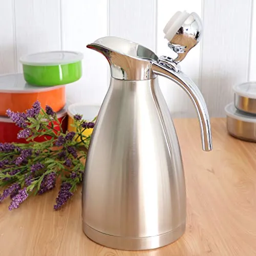 arythe 1.5L Stainless Steel Double Wall Insulated Coffee Carafe Tea Kettle Silver