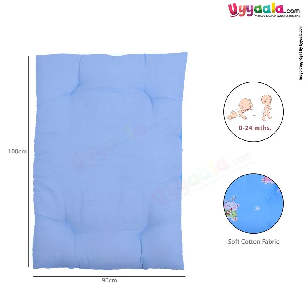 Baby Bedding With Pillow Cotton Bear Print Blue 0-6m