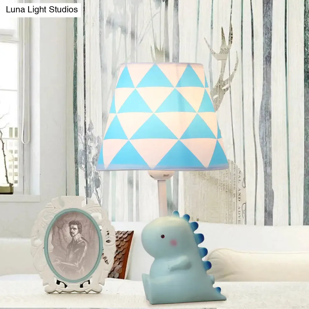 Baby Dinosaur Desk Light for Boys Bedroom - Blue Resin Lamp with Cartoon Design