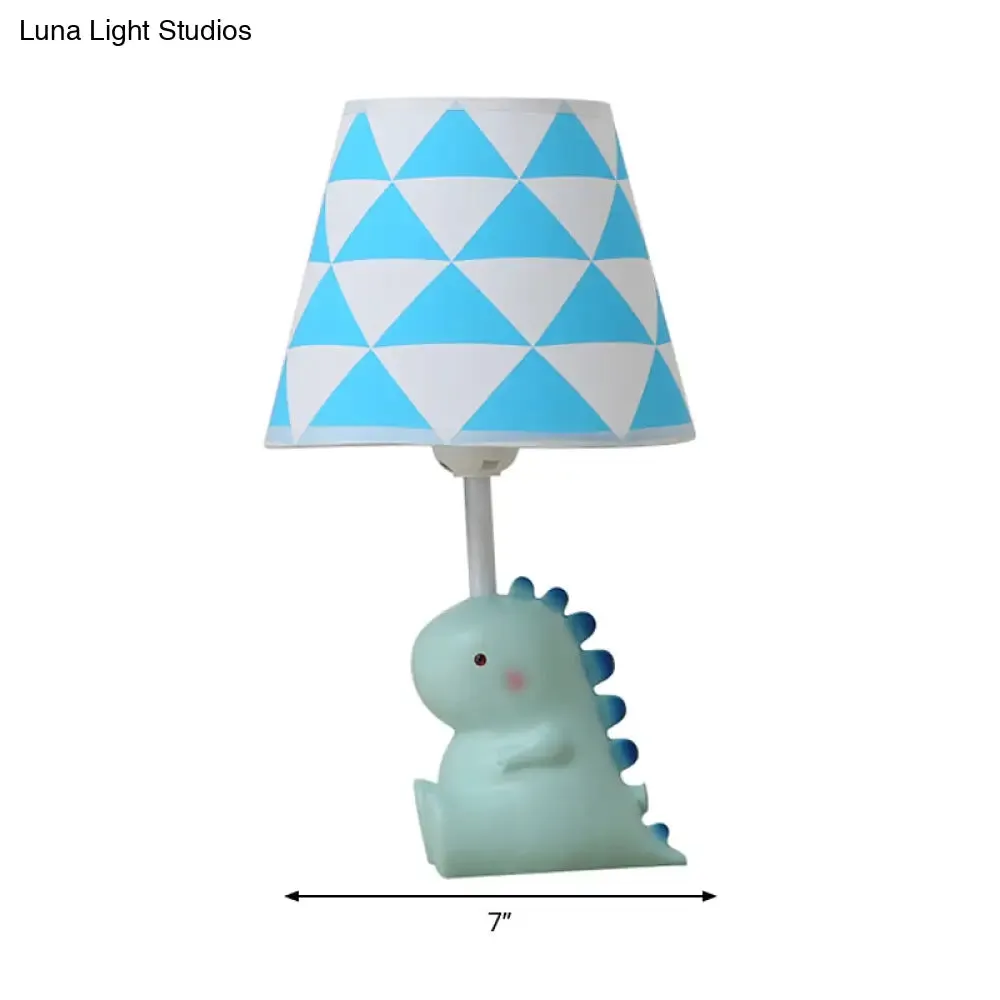 Baby Dinosaur Desk Light for Boys Bedroom - Blue Resin Lamp with Cartoon Design