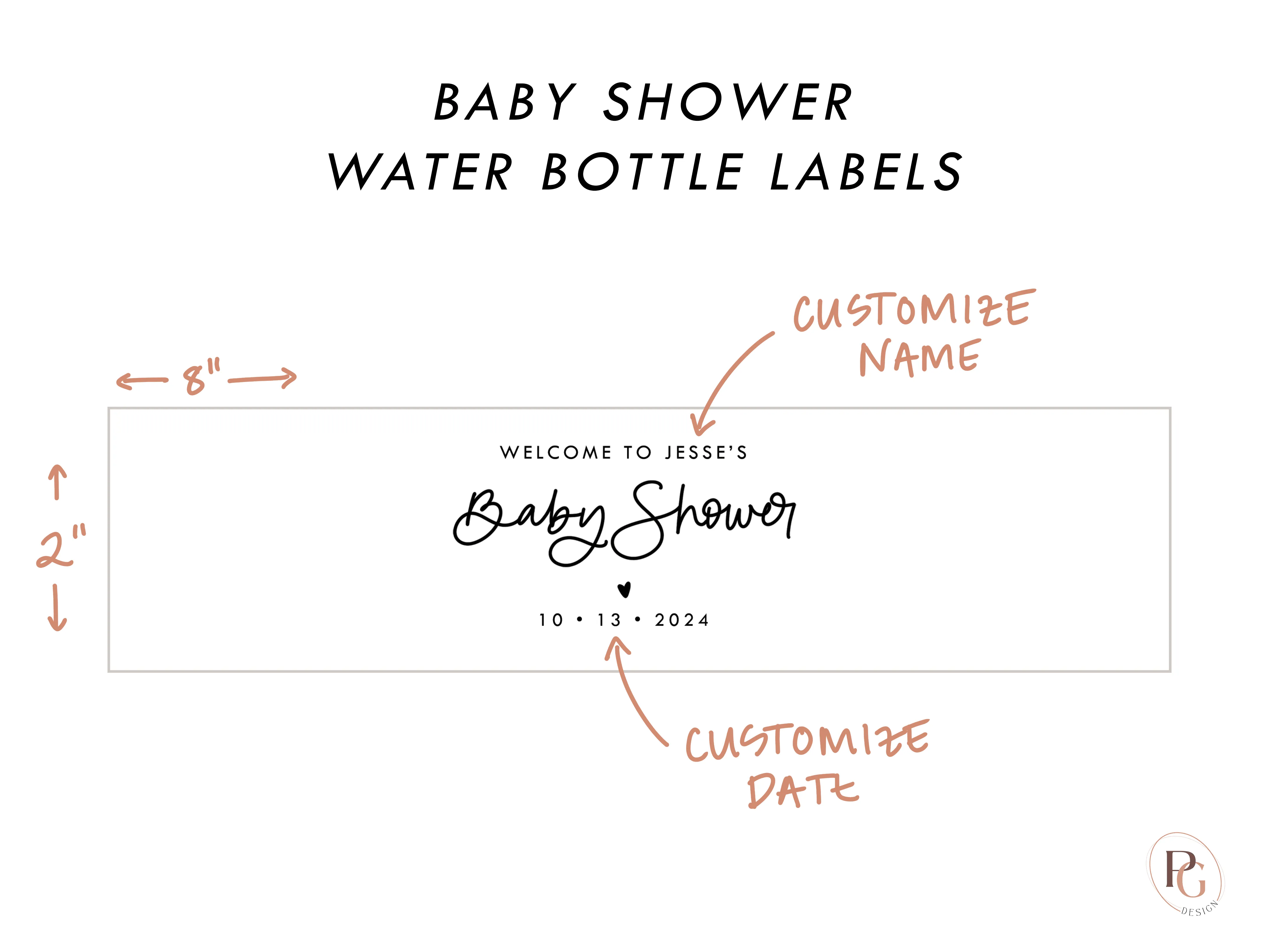 Baby Shower Water Bottle Labels