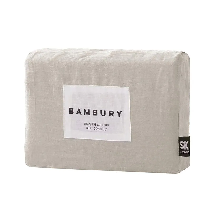 Bambury French Linen Quilt Cover Set - Pebble