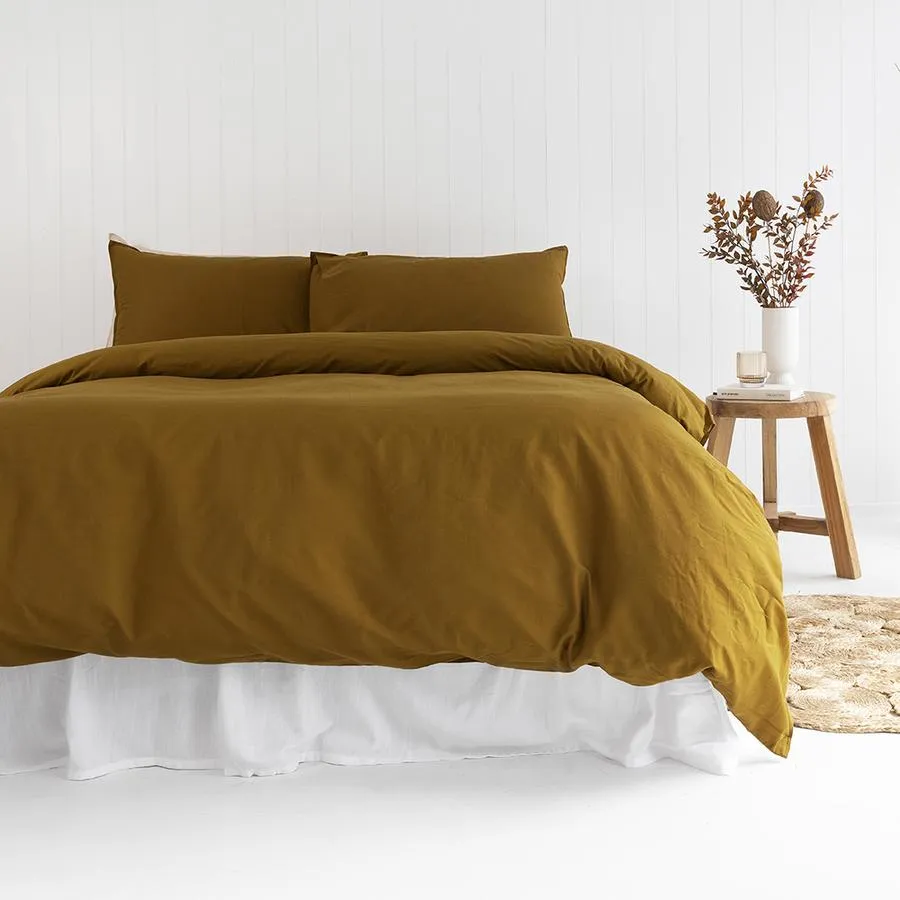 Bambury Temple Organic Quilt Cover Sets - Tobacco