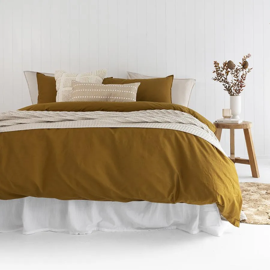 Bambury Temple Organic Quilt Cover Sets - Tobacco