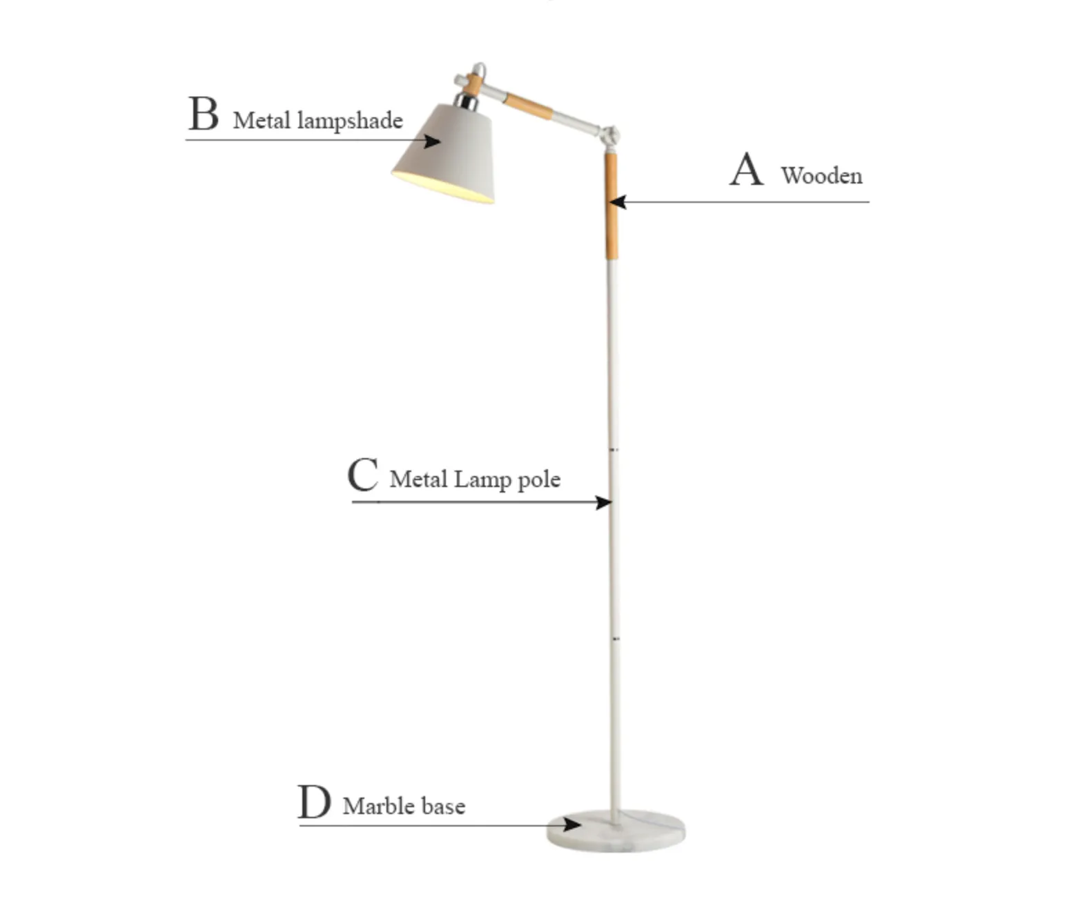 Barney Marble & Wood Floor Lamp