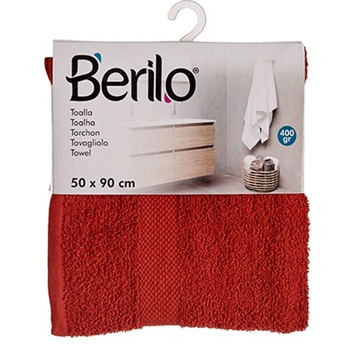 Bath towel Terracotta colour 50 x 90 cm (6 Units) * Toalla de baño Color teja 50 x 90 cm (6 Unidades)