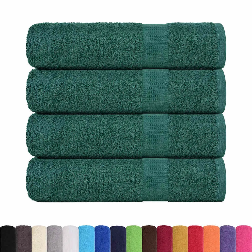 Bath Towels 4 pcs Green 100x150 cm 360 gsm 100% Cotton