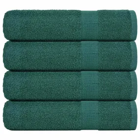 Bath Towels 4 pcs Green 100x150 cm 360 gsm 100% Cotton