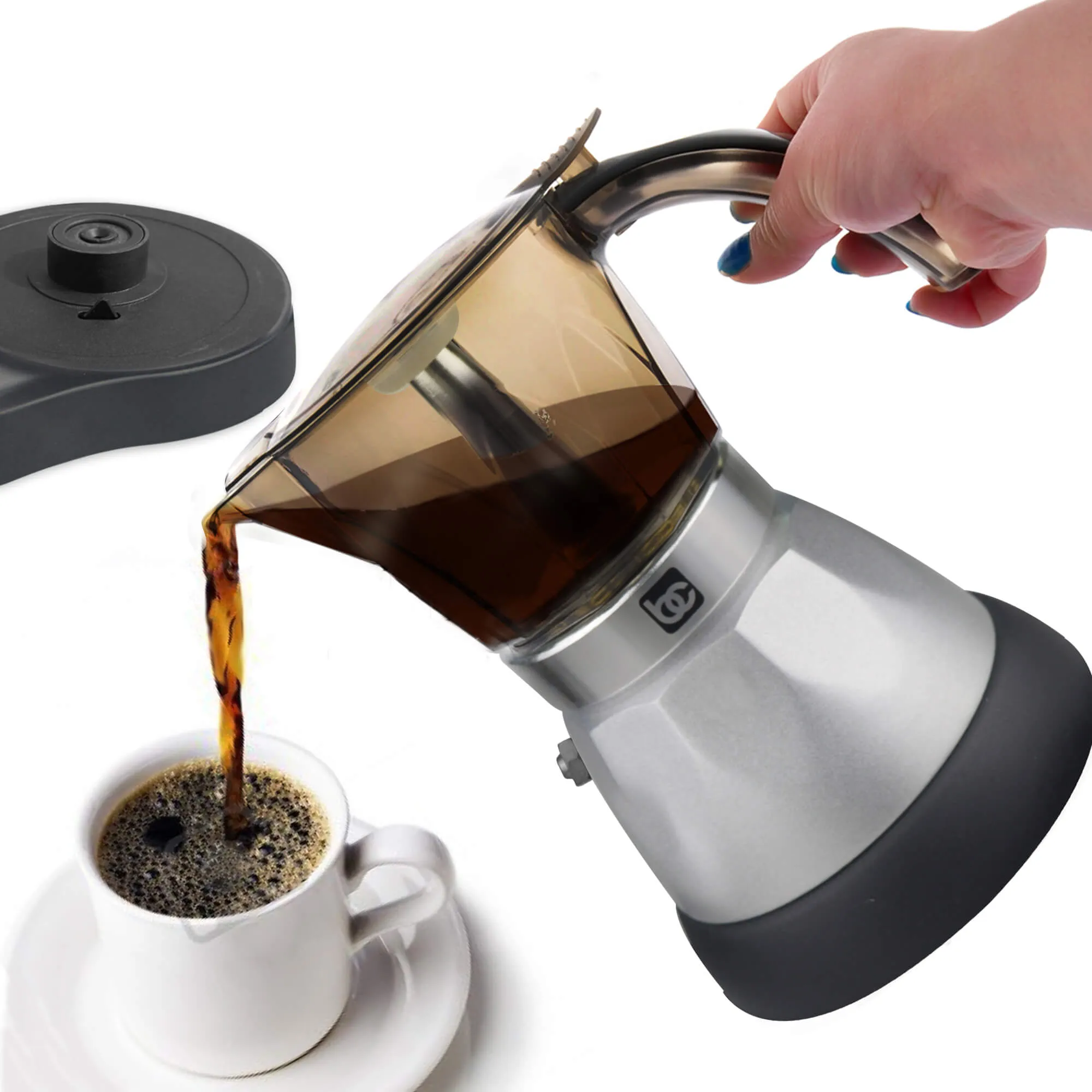 Bene Casa Portable Electric Espresso Maker/ Cafetera , 1-3 Cups/Shots