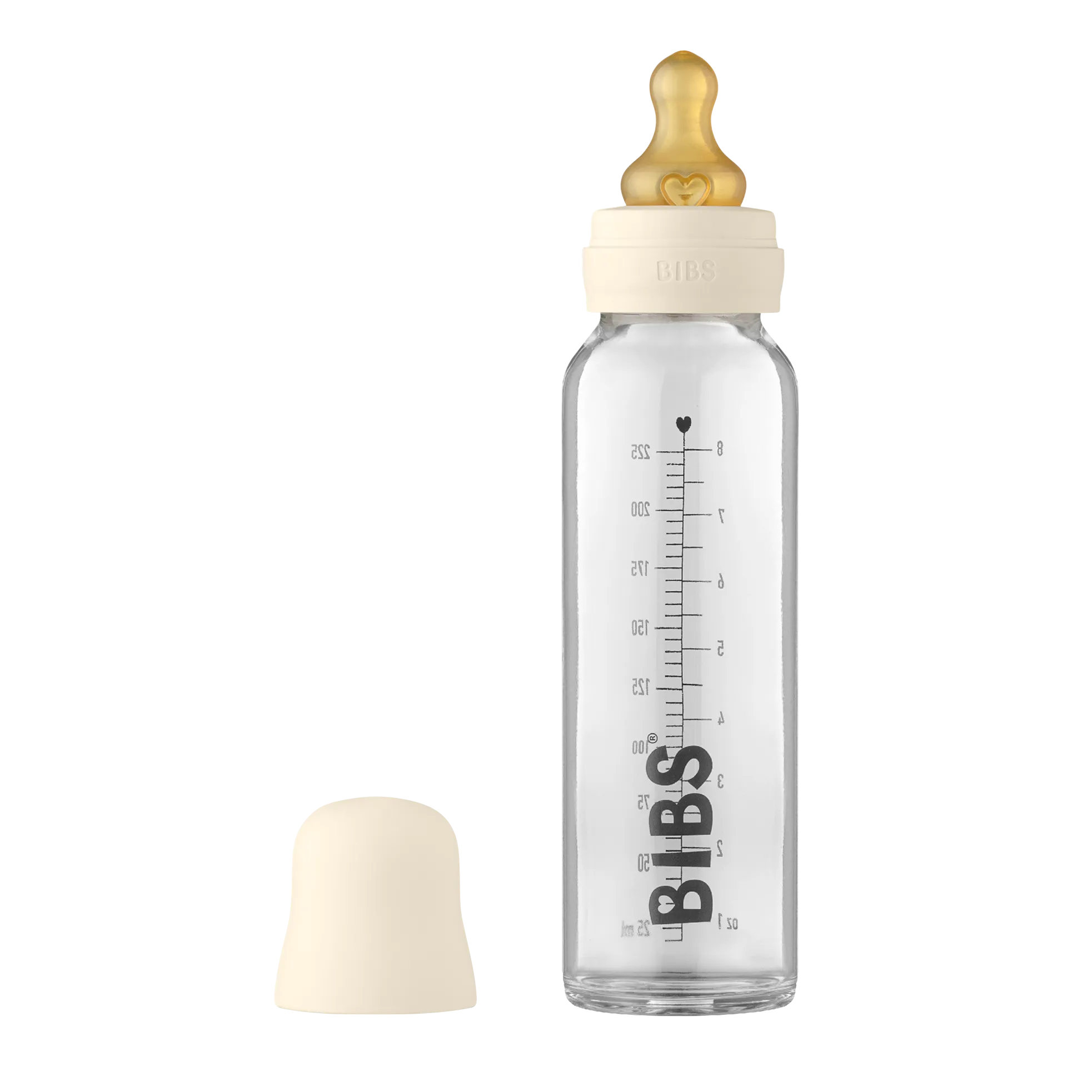 Bibs Glass Bottle Set 225ml - Ivory