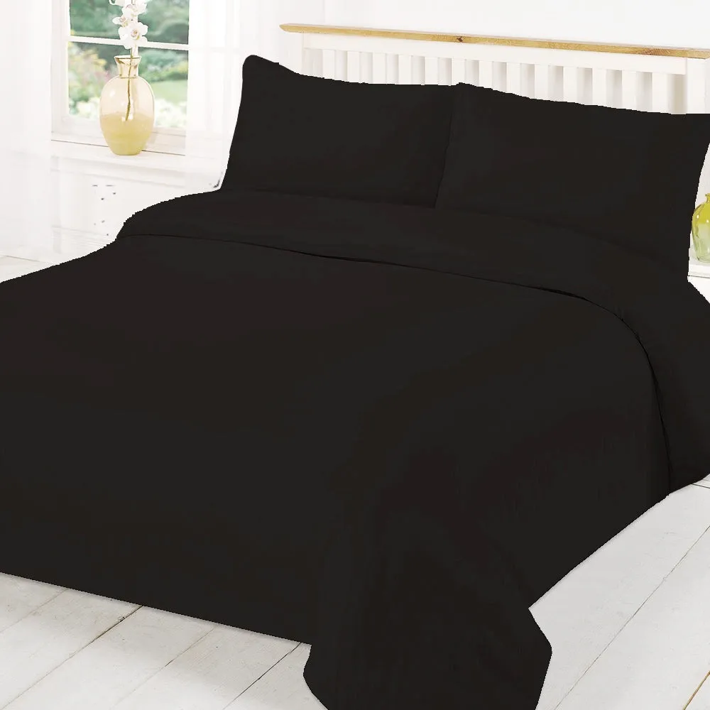 Black Duvet Cover Sets | Polycotton, Egyptian Cotton & Flannelette | 5 Bed Sizes