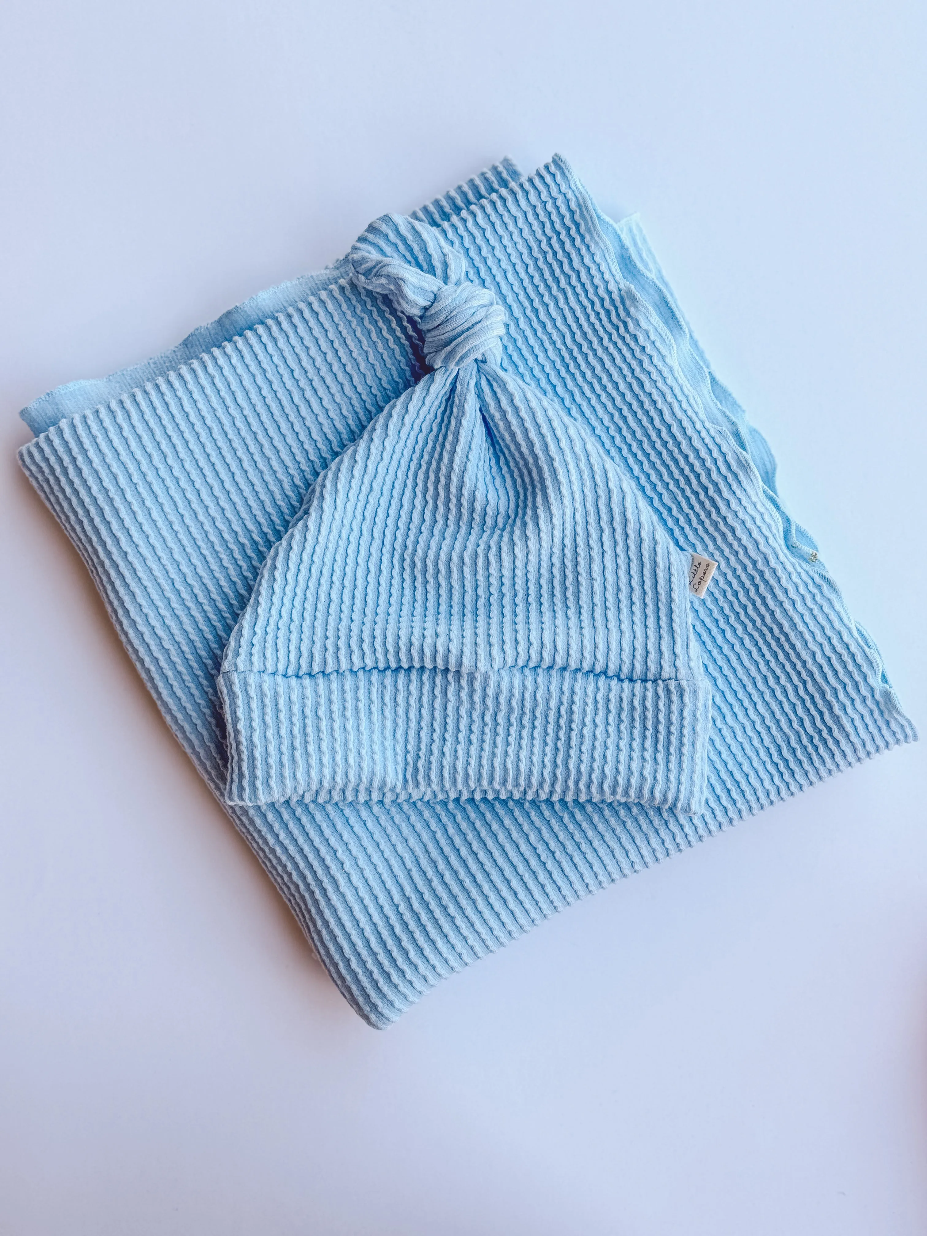 Blue Sky Cozy Ribbed Swaddle Set