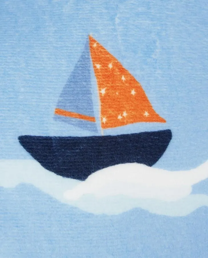 Boats Blue Fleece Blanket