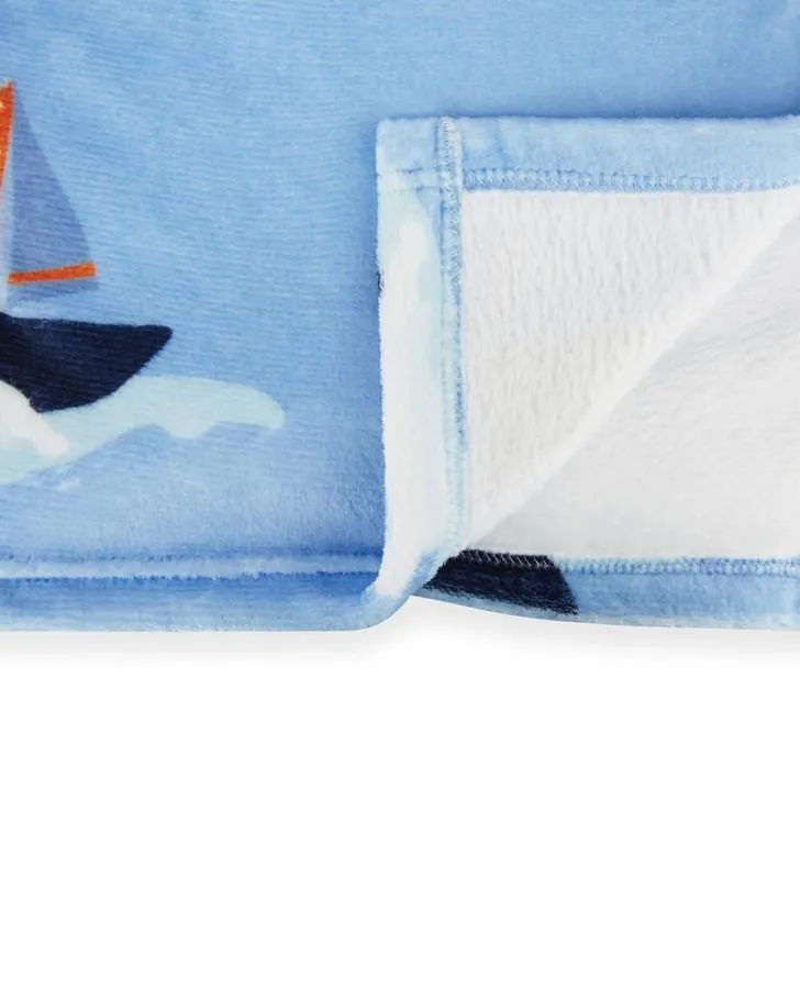 Boats Blue Fleece Blanket