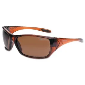 Bolle Voodoo Safety Glasses, Polarized Lens, Anti-Fog, Anti-Scratch, Brown Frame, TPR, 40153