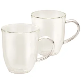 Bonjour 2-Piece Insulated Glass Latte Cup Set - Clear