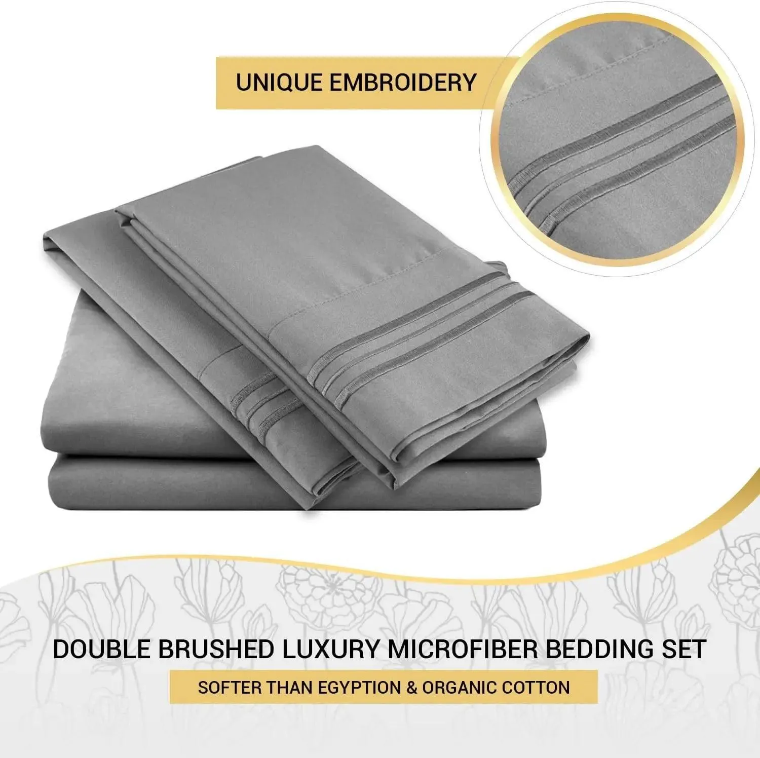 CGK Plain Duvet Cover Set-Grey